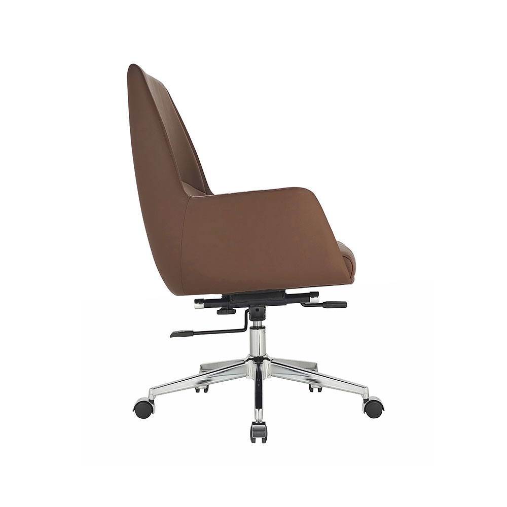 Cadeira de Escritório Office Diretor United Base Estrela com Rodízios PU Marrom G56 - Gran Belo