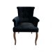 Cadeira de Jantar Belford Veludo Preto Pés de Madeira Design Sofisticado G48 -  Gran Belo