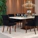 Cadeira de Jantar Belford Veludo Preto Pés de Madeira Design Sofisticado G48 -  Gran Belo