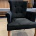 Cadeira de Jantar Belford Veludo Preto Pés de Madeira Design Sofisticado G48 -  Gran Belo