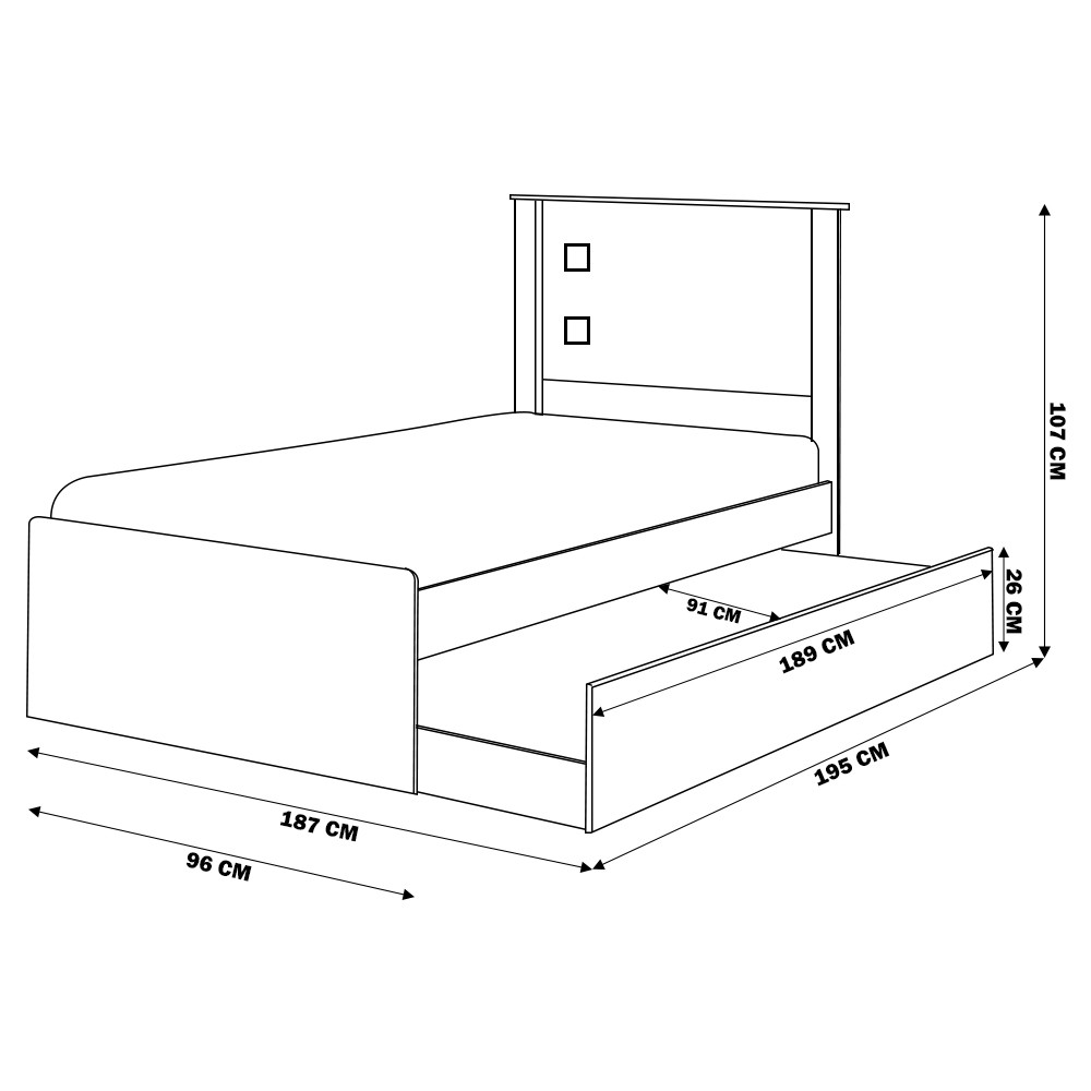 Cama Bibox Solteiro Reino Branco/Lilás - Gran Belo