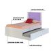 Cama Bibox Solteiro Reino Branco/Lilás - Gran Belo