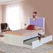 Cama Bibox Solteiro Reino Branco/Lilás - Gran Belo
