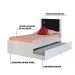 Cama Bibox Solteiro Reino Branco/Preto - Gran Belo