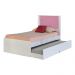 Cama Bibox Solteiro Reino Branco/Rosa - Gran Belo