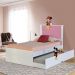 Cama Bibox Solteiro Reino Branco/Rosa - Gran Belo