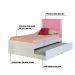 Cama Bibox Solteiro Reino Branco/Rosa - Gran Belo