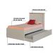 Cama Bibox Solteiro Reino Off White G68 - Gran Belo