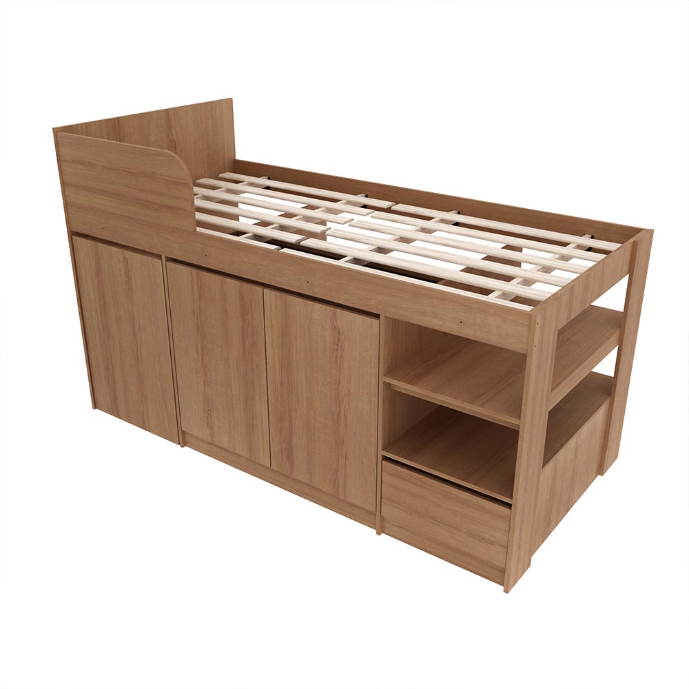 Cama Infantil Juvenil Multifuncional CM8021 MDP Amêndoa G69 - Gran Belo