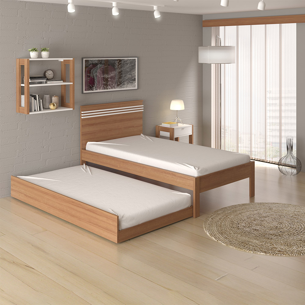 Cama auxiliar MDP CM8008 Amendoa G69 - Gran Belo