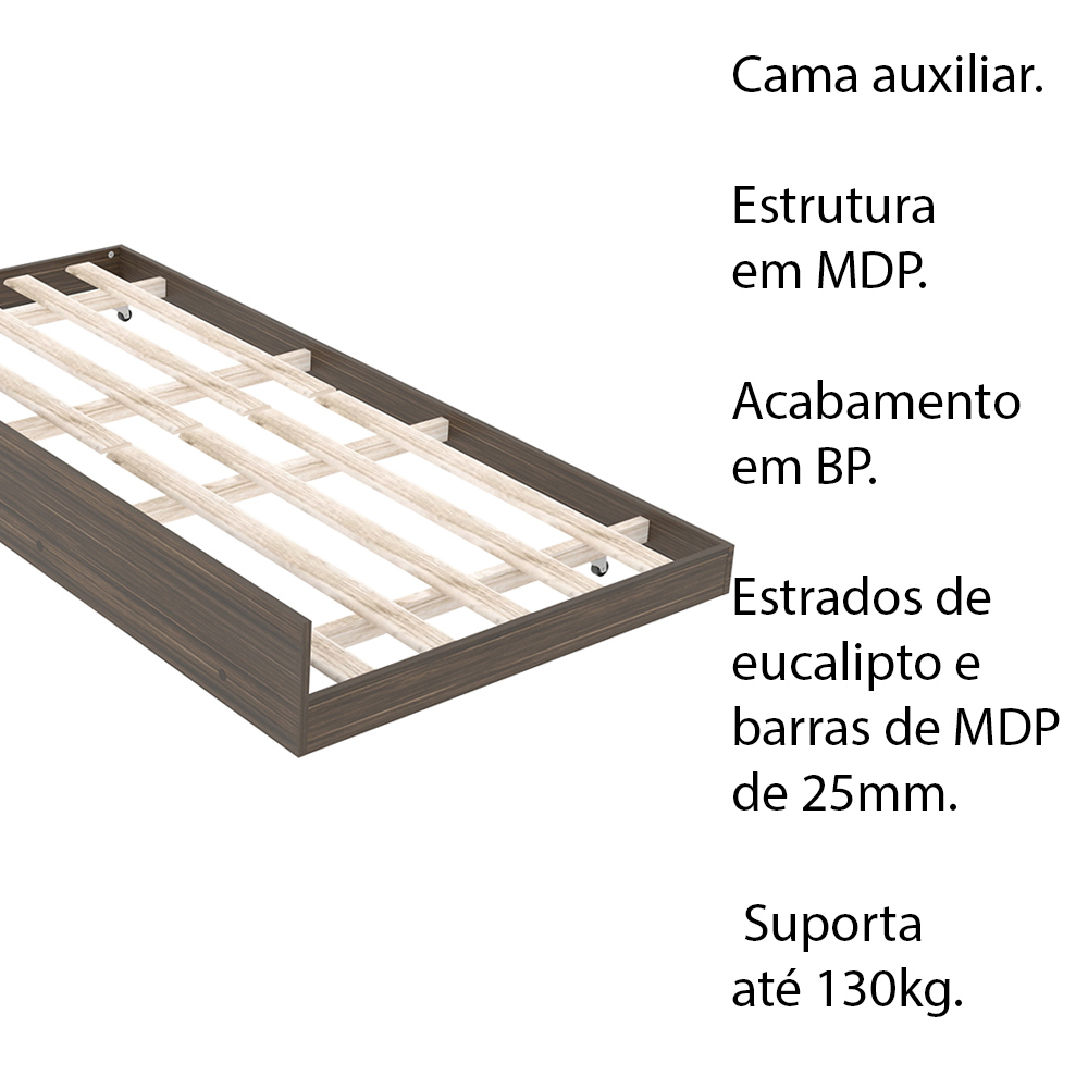 Cama auxiliar MDP CM8008 Nogal G69 - Gran Belo