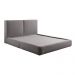 Cama com Cabeceira Elva King Base no Chão Veludo Luxo Cinza G92 - Gran Belo