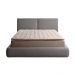 Cama com Cabeceira Elva King Base no Chão Veludo Luxo Cinza G92 - Gran Belo