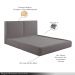 Cama com Cabeceira Elva King Base no Chão Veludo Luxo Marrom G92 - Gran Belo