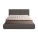 Cama com Cabeceira Elva King Base no Chão Veludo Luxo Marrom G92 - Gran Belo