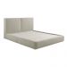Cama com Cabeceira Elva King Base no Chão Veludo Luxo Off White G92 - Gran Belo