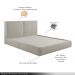 Cama com Cabeceira Elva King Base no Chão Veludo Luxo Off White G92 - Gran Belo