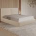 Cama com Cabeceira Elva Queen Base no Chão Veludo Luxo Bege G92 - Gran Belo