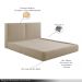 Cama com Cabeceira Elva Queen Base no Chão Veludo Luxo Bege G92 - Gran Belo