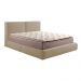 Cama com Cabeceira Elva Queen Base no Chão Veludo Luxo Bege G92 - Gran Belo