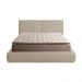 Cama com Cabeceira Elva Queen Base no Chão Veludo Luxo Bege G92 - Gran Belo