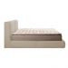 Cama com Cabeceira Elva Queen Base no Chão Veludo Luxo Bege G92 - Gran Belo