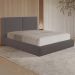Cama com Cabeceira Elva Queen Base no Chão Veludo Luxo Marrom G92 - Gran Belo