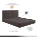 Cama com Cabeceira Elva Queen Base no Chão Veludo Luxo Marrom G92 - Gran Belo