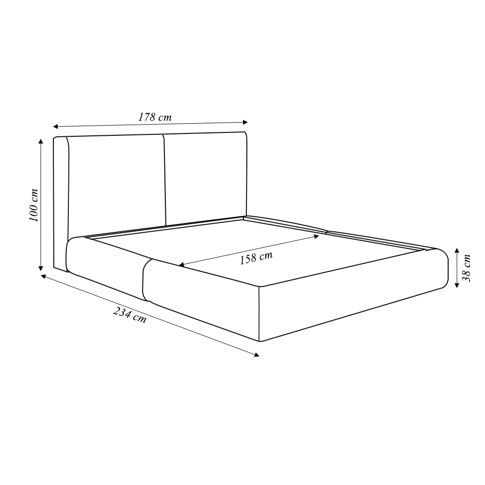 Cama com Cabeceira Elva Queen Base no Chão Veludo Luxo Marrom G92 - Gran Belo