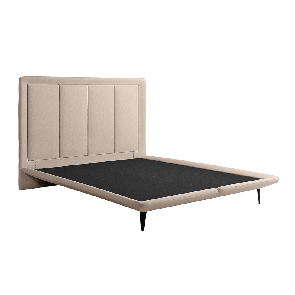 Cama com Cabeceira Pés de Ferro Monza King Linho Bege G92 - Gran Belo