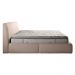 Cama com Cabeceira Pagani King Base no Chão Bouclê Bege G92 - Gran Belo
