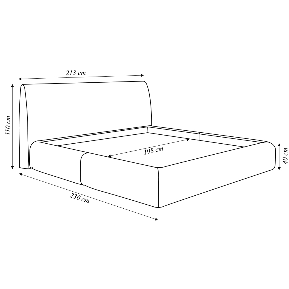 Cama com Cabeceira Pagani King Base no Chão Bouclê Branco G92 - Gran Belo