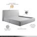 Cama com Cabeceira Pagani King Base no Chão Bouclê Cinza G92 - Gran Belo
