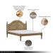 Cama de Casal Pés Torneados Queen Size Madeira Maciça Naipe Freijó G74 - Gran Belo