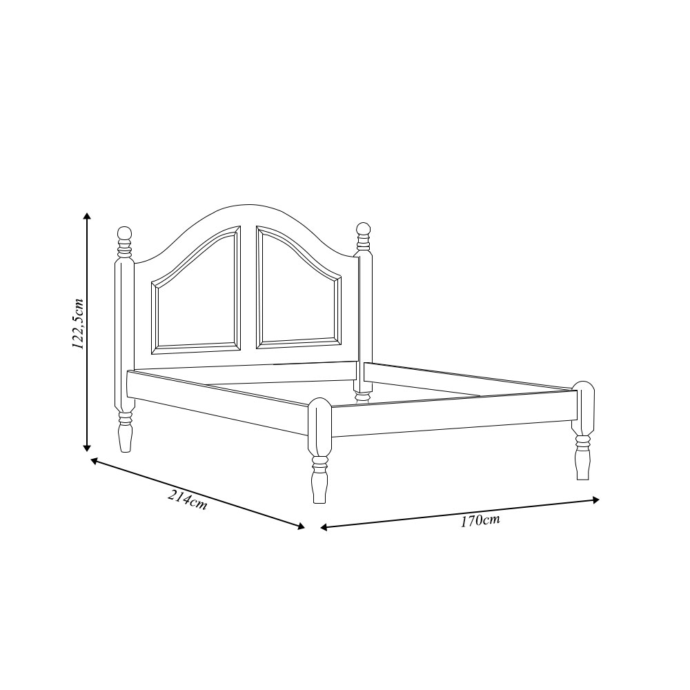 Cama de Casal Pés Torneados Queen Size Madeira Maciça Naipe Freijó G74 - Gran Belo