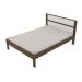 Cama de casal MDP CM8005 Nogal/Branco G69 - Gran Belo