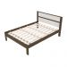 Cama de casal MDP CM8005 Nogal/Branco G69 - Gran Belo