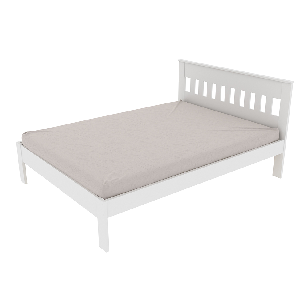 Cama de casal MDP CM8007 Branco G69 - Gran Belo