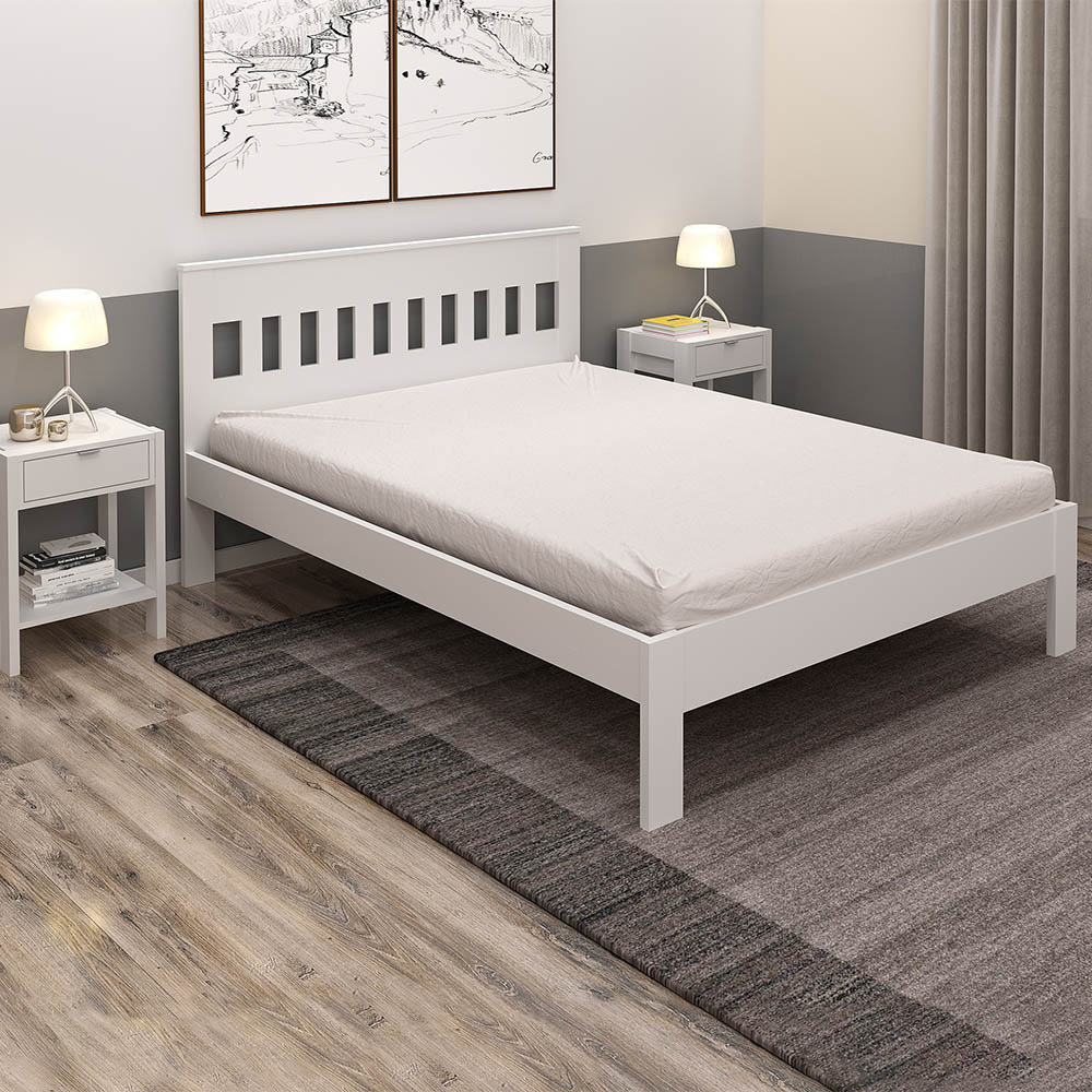 Cama de casal MDP CM8007 Branco G69 - Gran Belo