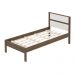 Cama de solteiro MDP CM8004 Nogal/Branco G69 - Gran Belo