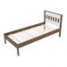 Cama de solteiro MDP CM8006 Nogal/Branco G69 - Gran Belo