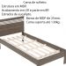 Cama de solteiro MDP CM8010 Nogal/Branco G69 - Gran Belo