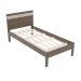 Cama de solteiro MDP CM8010 Nogal/Branco G69 - Gran Belo