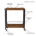 Carrinho Churrasco Mesa de Servir Multiuso Gourmet Churrasqueira Albury Grafite Madeira Maciça Rustic Brown G54 - Gran Belo