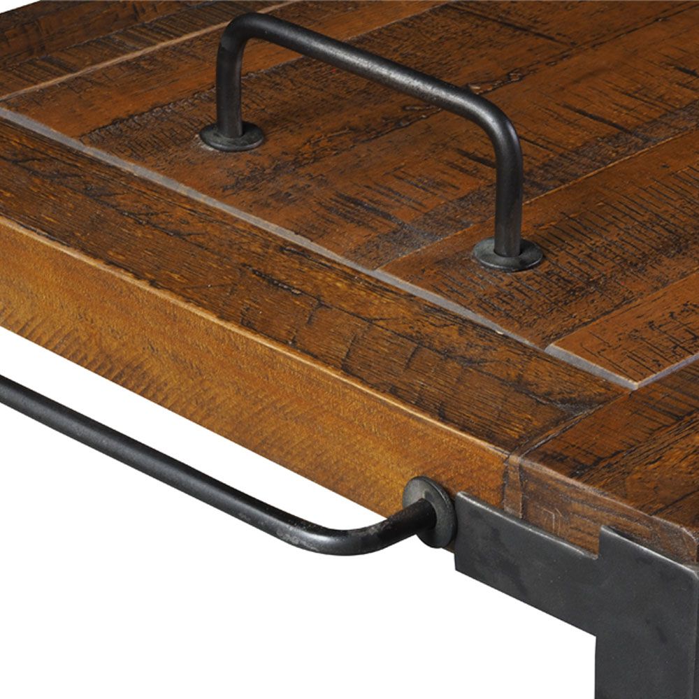Carrinho Churrasco Mesa de Servir Multiuso Gourmet Churrasqueira Albury Grafite Madeira Maciça Rustic Brown G54 - Gran Belo