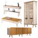 Conjunto 1 Cristaleira 1 Buffet 1 Aparador e 1 Mesa de Centro Texas/Virginia/Rennes Off White/Cinamomo G26 - Gran Belo