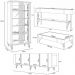 Conjunto 1 Cristaleira 1 Buffet 1 Aparador e 1 Mesa de Centro Texas/Virginia/Rennes Off White/Cinamomo G26 - Gran Belo