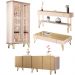 Conjunto 1 Cristaleira 1 Buffet 1 Mesa de Centro e 1 Aparador Texas/Virginia/Rennes Off White/Champagne G26 - Gran Belo