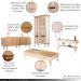 Conjunto 1 Cristaleira 1 Buffet 1 Mesa de Centro e 1 Aparador Texas/Virginia/Rennes Off White/Champagne G26 - Gran Belo