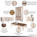 Conjunto 1 Cristaleira 2 Buffets e 1 Mesa de Centro Évora/Saluti/Benvenuto/Cadenza Off White/Castanho G26 - HB Móveis